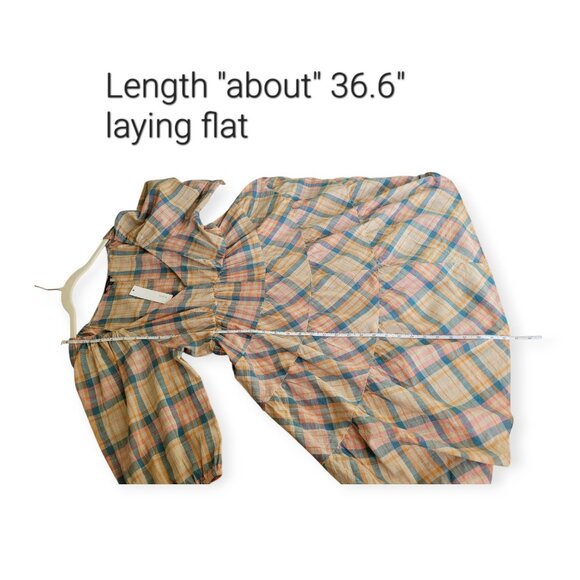 Drew Plaid Cotton Puff Sleeve Dress Size S NWT - Picture 7 of 10